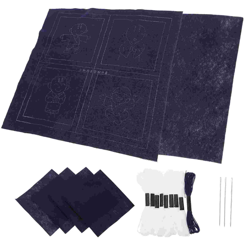 1 Set Sashiko Starter Kit DIY Embroidery Coaster Kit Japanese Traditional Coasters Monk Embroidery Coasters Kits for Adults Maki