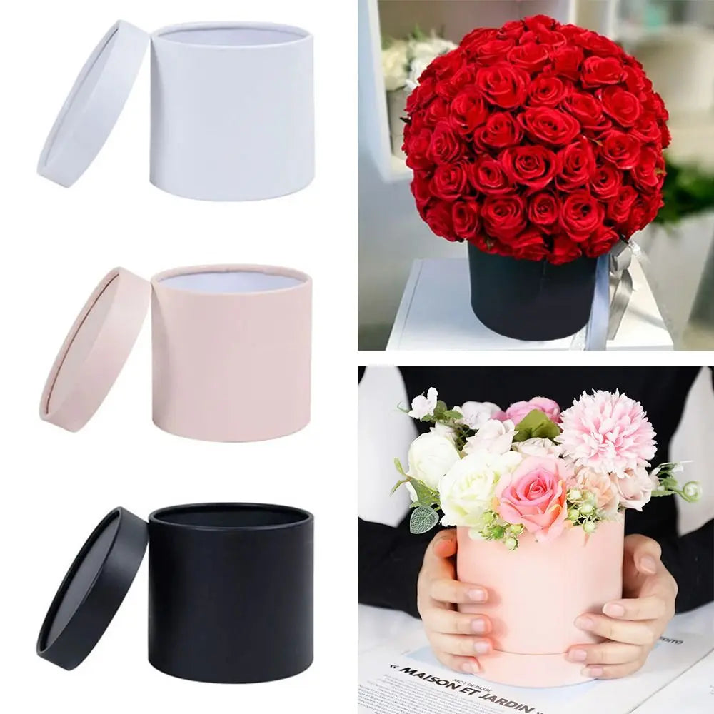 Flower Box Round Cardboard Gift Boxes Wedding Party Rose Flower Packaging Decoration Valentine's Day Gifts Supplies