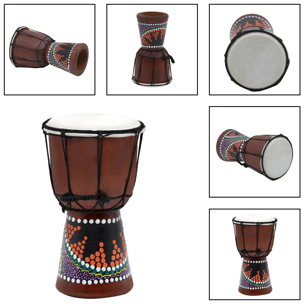 4 Inches African Drum Musical Instrument Teaching Props Bango Atmosphere Props Practicing Hand Drums for Party Bar House Church