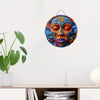 Unique African Mask Circular Wooden Sign with Artistic Design, Suitable for Home, Caf É, Bar, Office, Party Decoration, Gifts