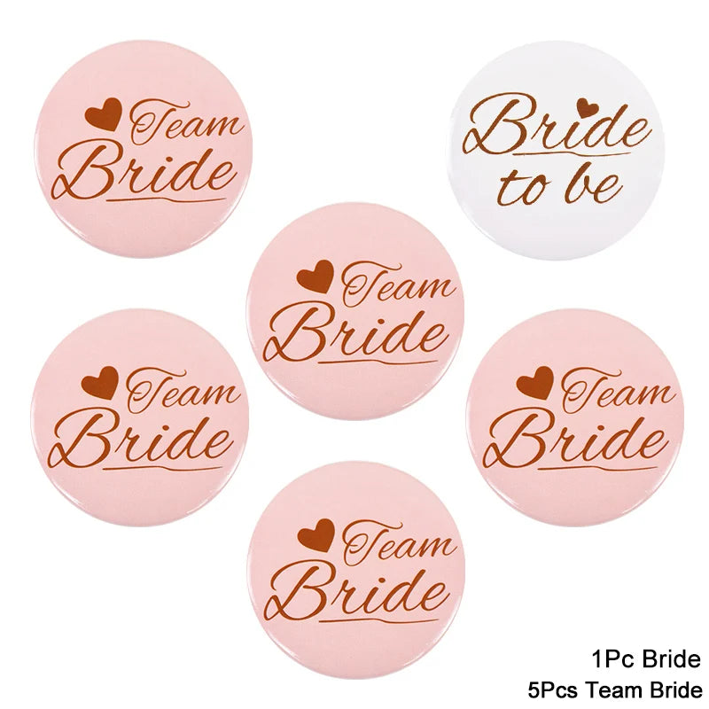 12/1pcs Bruid als Team Bruid Badge voor Bruiloft Bruids Douche Decoratie Bruidsmeisjes Gift Vrijgezellenfeest Vrijgezellenfeest benodigdheden