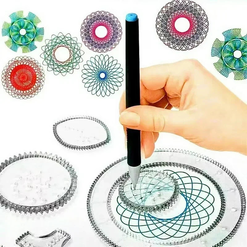 22pcs Spirograph Design Arts Craft Kit Spiral Art Drawing Kit Geometric Ruler Drafting Tools Kids Educational Drawing Toys