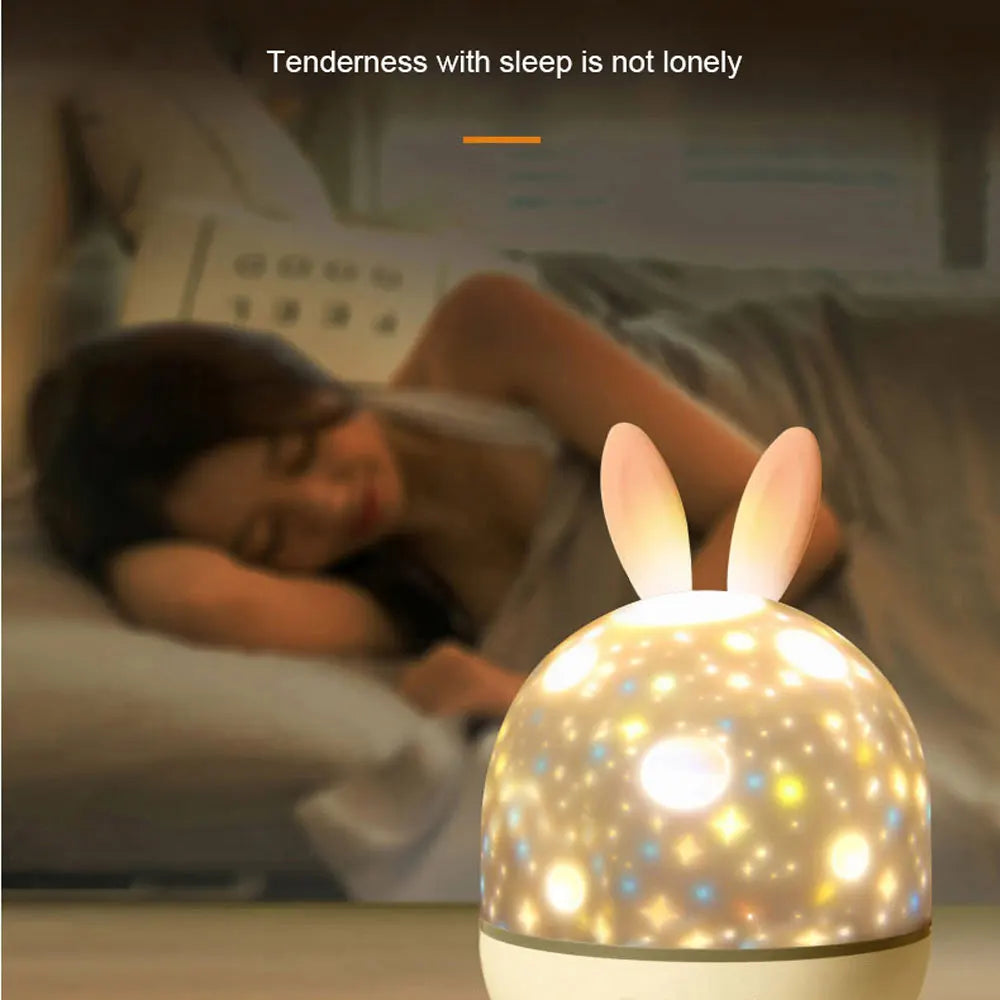 Rabbit Fairy Projection Light Night Light Multi-scene Starry Light Festive Party Atmosphere Light Lovely Gift