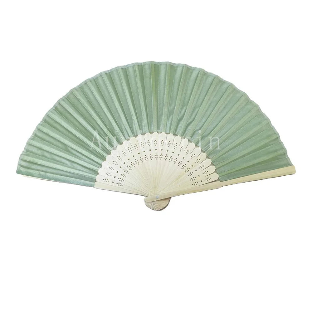 20/80pcs Personalized Wedding Favors for Guest Folded Hand Fans with Organza Gift Bag