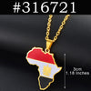 Anniyo 3CM Hip-hop Africa Map Pendant Necklaces Stainless Steel Algeria Morocco Egypt Tunisia Libay Jewelry #316621