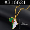 Anniyo 3CM Hip-hop Africa Map Pendant Necklaces Stainless Steel Algeria Morocco Egypt Tunisia Libay Jewelry #316621