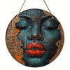 Unique African Mask Circular Wooden Sign with Artistic Design, Suitable for Home, Caf É, Bar, Office, Party Decoration, Gifts