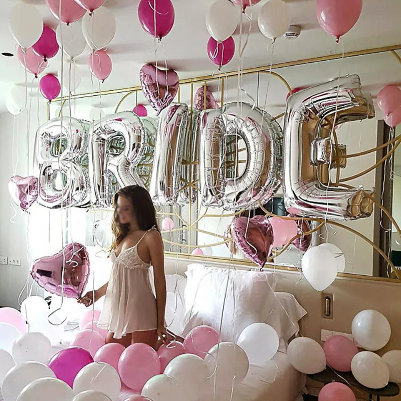 32Inch Bride To Be Balloon Big Rose Gold Silver Letters Foil Ballon Wedding Decorations Bridal Shower Bachelor Party Supplies