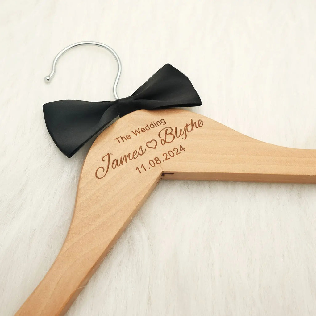 Custom Wedding Dress Hanger Personalized Wedding Hanger Personalised Bridal Hanger Engraved Names and Date Bridal Shower Gifts