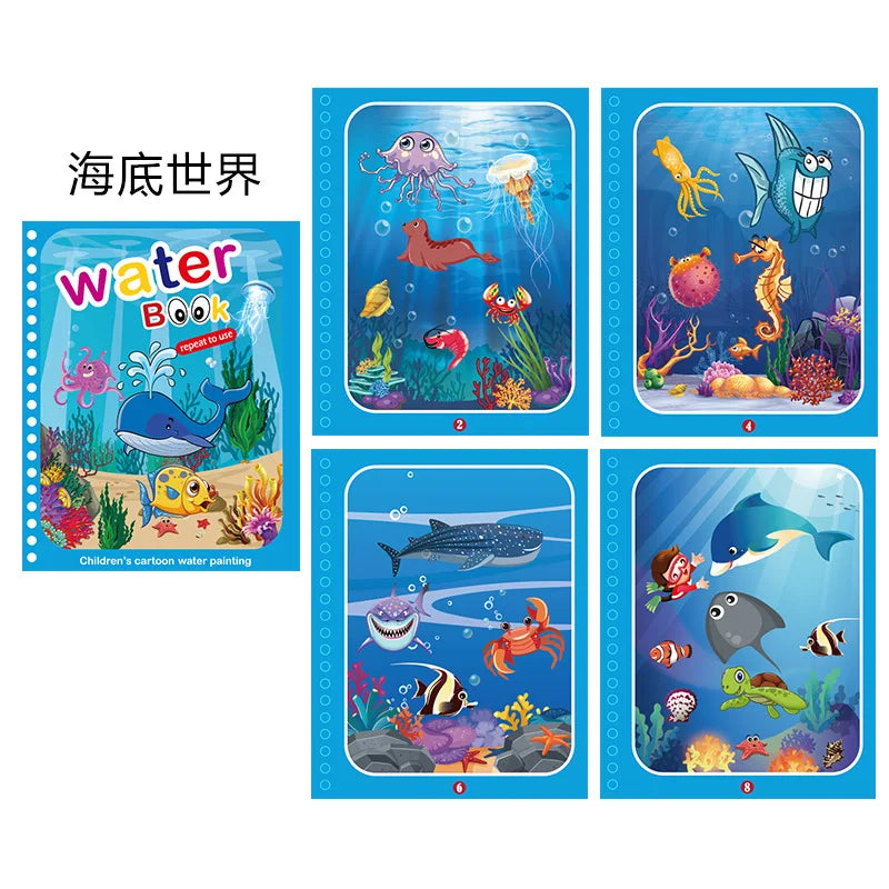 Children DIY Magical Water Painting Book Toddler Early Education Toys Reusable Magic Drawing Coloring Creativity Board For Kids