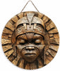 Unique African Mask Circular Wooden Sign with Artistic Design, Suitable for Home, Caf É, Bar, Office, Party Decoration, Gifts