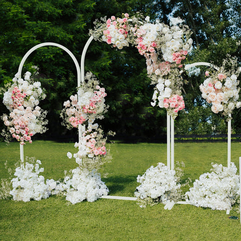 Set of 3 Metal Wedding Arch, Balloon Arch Backdrop Arch Stand for Wedding, Bridal, Garden, Yard, Indoor Outdoor Party Decoration