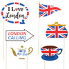 Amosfun 20PCS UK Flag Photo Booth Props for British National Day Party Decorations photo props UK flag photo props