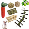 16Pcs Rabbit Chew Toys Set For Small Animal Teeth Care And Exercise Natural Wood