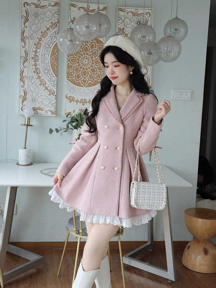 korean winter dress Autumn and style outfits 2023 new national style girls n Lee Nhi Boutique Elegant Korean Korean Aesthetic Winter Outfits Aesthetic