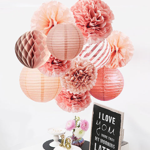 Party Pom Poms Lantern